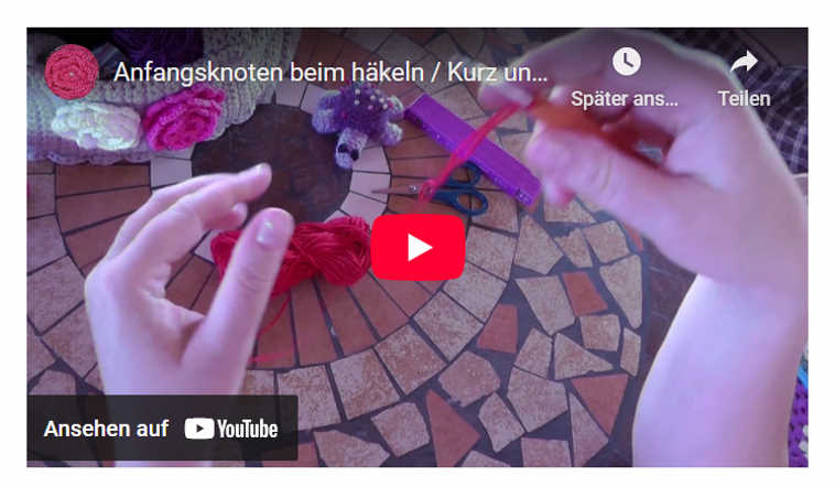 Anfangsknoten beim häkeln